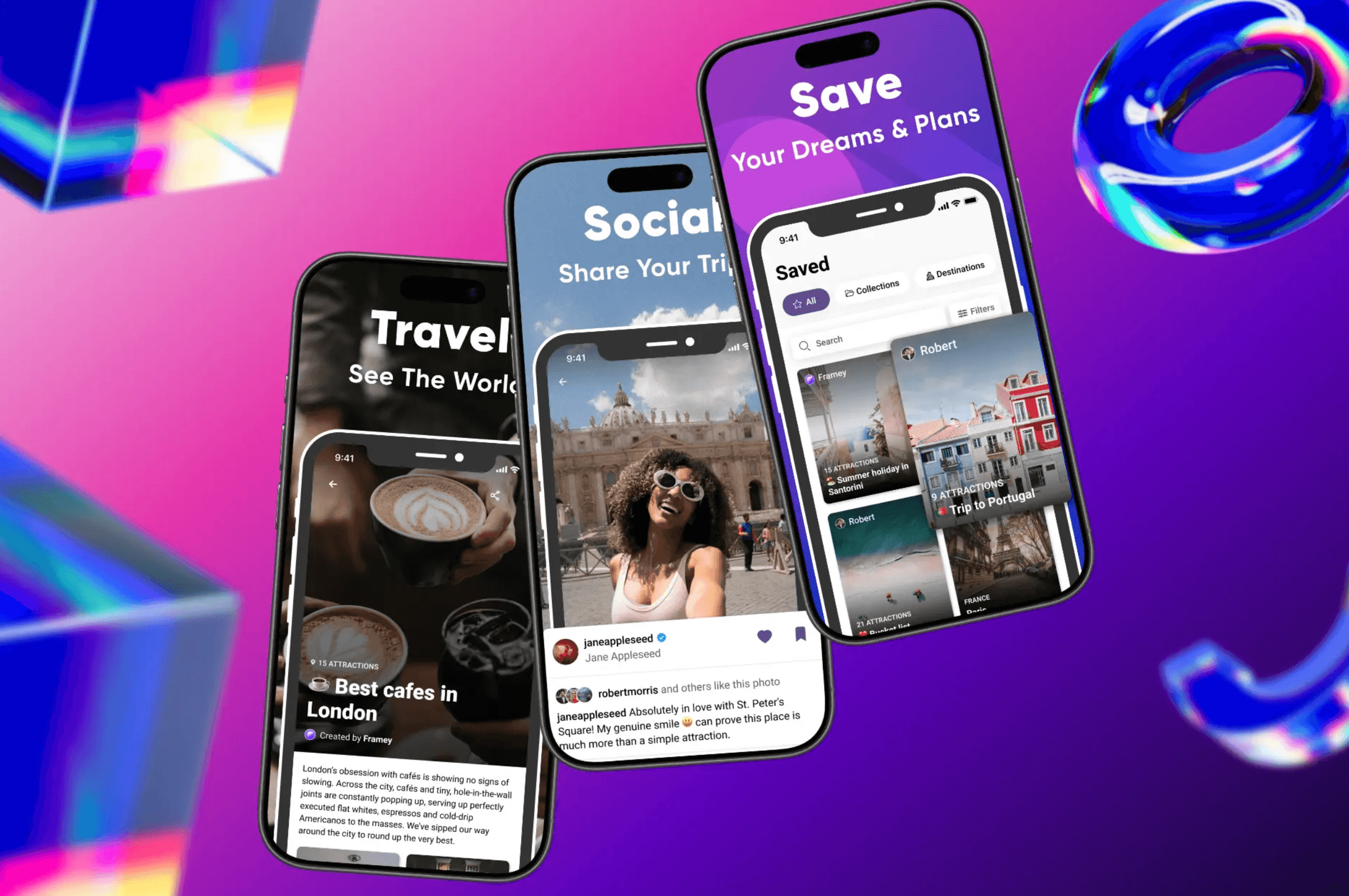 Framey Travel App - Planificare traseu și detalii călătorie