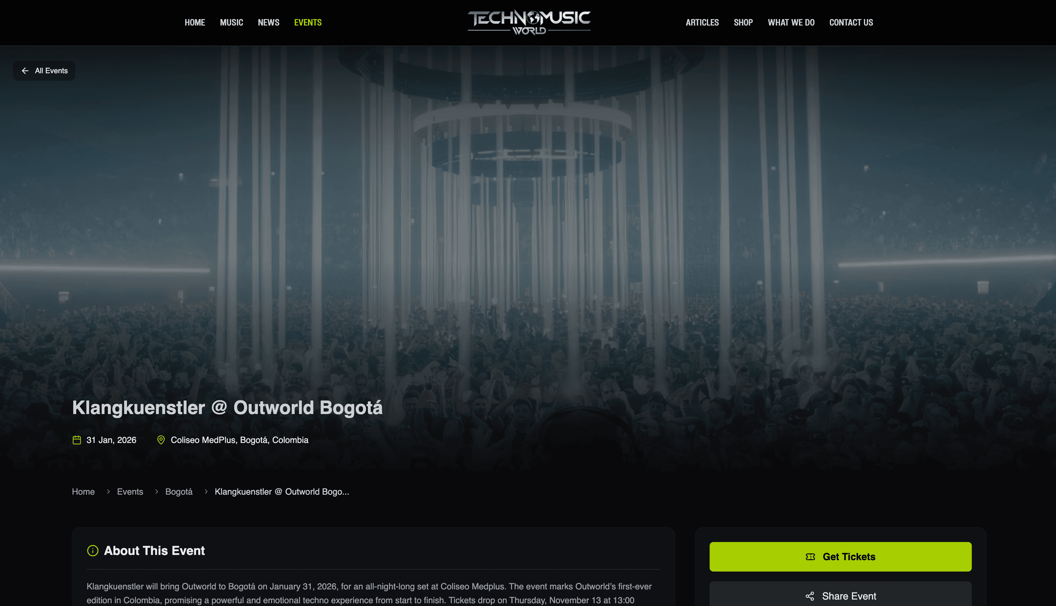 TechnoMusicWorld - Events calendar